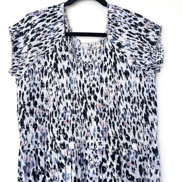 SOFT SURROUNDINGS Marcelo Gauze Smocked Maxi Dress in Cheetah Multi Size 1X - Picture 3 of 9